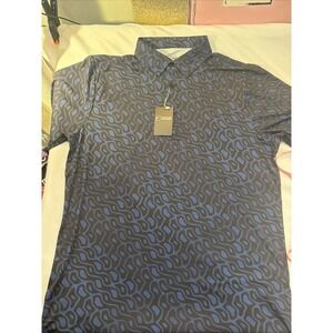 Eagle Fusion Golf Polo Shirt Mens Large Paisley Blue Black Newport BeachNWT506
